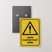 Zeichen für das generische Warndreieck Button (Vorderseite/Rückseite)