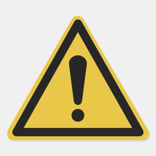 Zeichen für das generische Warndreieck Dreieckiger Aufkleber (Vorderseite)