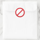 Zeichen für das Verbot/Symbol Runder Aufkleber (Tasche)