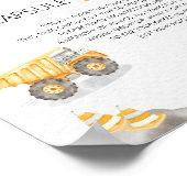 Zeichen für den Bau von LKW-Zeitkapseln Poster (Ecke)