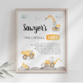 Zeichen für den Bau von LKW-Zeitkapseln Poster