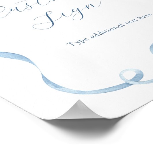 Zeichen für den benutzerdefinierten blauen Bogen u Poster (Ecke)