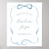 Zeichen für den benutzerdefinierten blauen Bogen u Poster (Vorne)