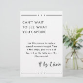 Zeichen für den freien Camera-Tisch Briefpapier (Stehend Vorderseite)