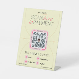 Zeichen für den rosa und gelben QR-Code - Weiblich Sockelschild