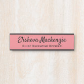 Zeichen für den Türnamen des Büros - Rosa Türschild (Vorderseite )