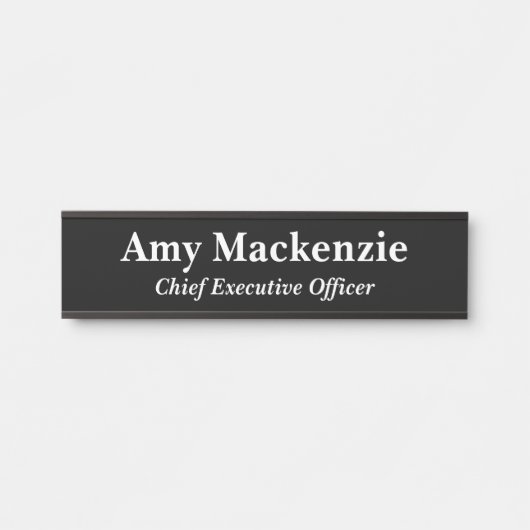 Zeichen für die Berufliche schwarze Büromarke Türschild (Vorderseite )