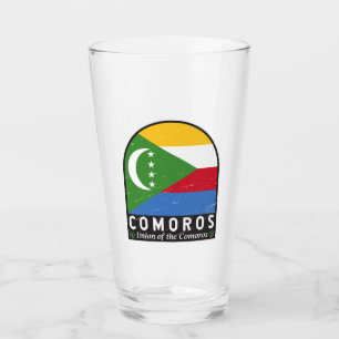 Zeichen für die Comoros-Fahne gestört Vintag Glas