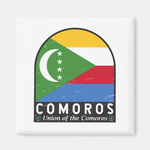Zeichen für die Comoros-Fahne gestört Vintag Magnet