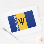 Zeichen für die Flagge des Landes Barbados Rechteckiger Aufkleber (Umschlag)