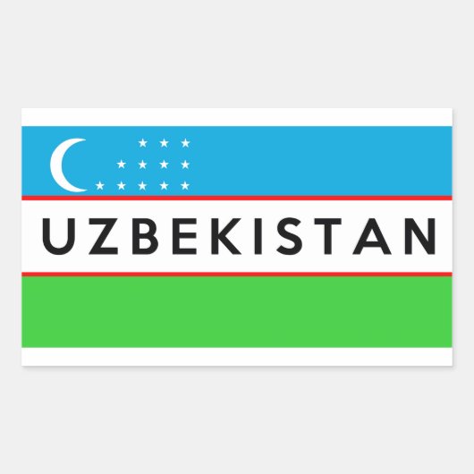 Zeichen für die Flagge in Usbekistan Rechteckiger Aufkleber (Vorderseite)