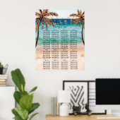 Zeichen für die Hochzeitsfeier am tropischen Stran Poster (Heimbüro)