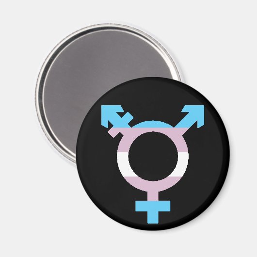 Zeichen für die Trans-Flagge Magnet (Vorderseite/Rückseite)