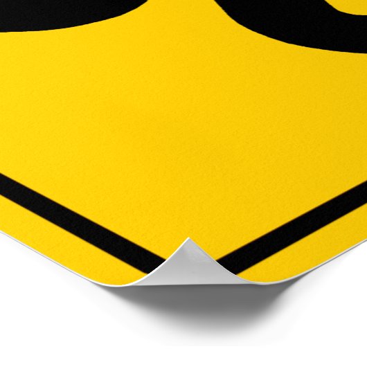 Zeichen für die Windstraße vor der Autobahn Poster (Ecke)