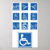 Zeichen für die Zugänglichkeit von Rollstuhlfahrer Poster (Vorne)