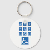 Zeichen für die Zugänglichkeit von Rollstuhlfahrer Schlüsselanhänger (Vorderseite)