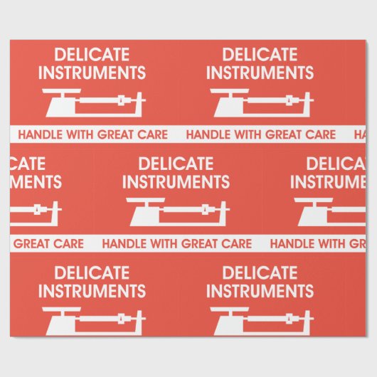 Zeichen für empfindliche Instrumente Geschenkpapier (Flach)