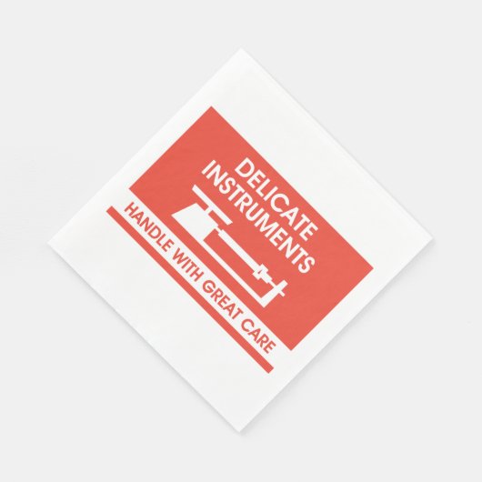 Zeichen für empfindliche Instrumente Serviette (Ecke)