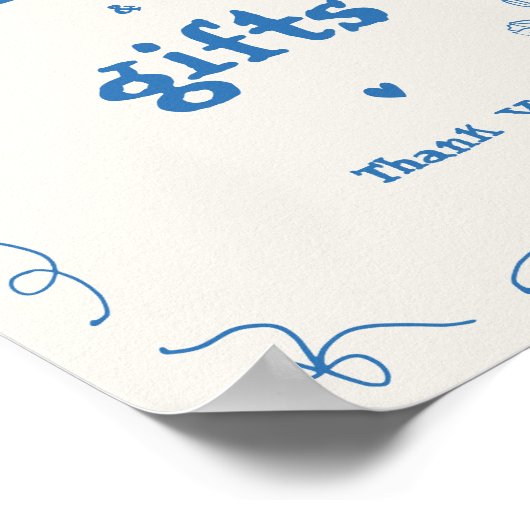 Zeichen für handgezeichnete Blume, Whimsikkarten u Poster (Ecke)