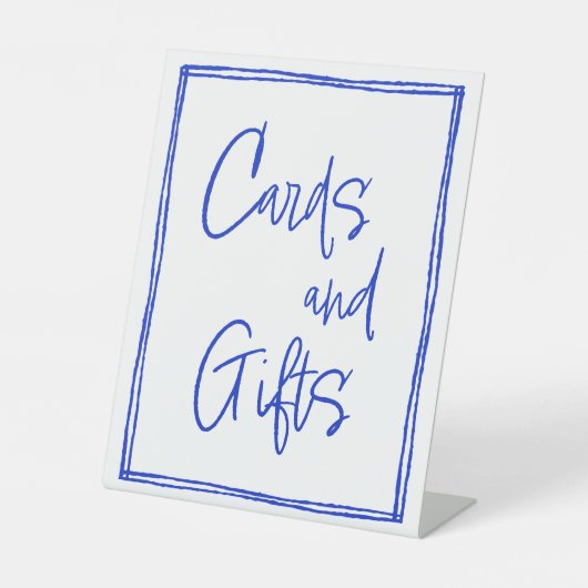 Zeichen für handgezeichnete Karten und Geschenke Sockelschild (Vorderseite)