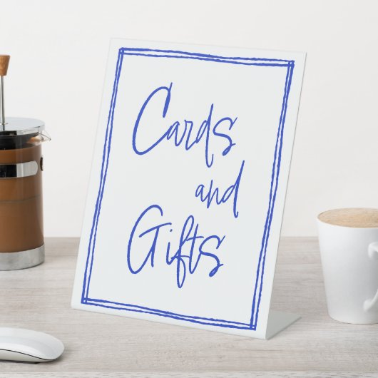 Zeichen für handgezeichnete Karten und Geschenke Sockelschild (In SItu)