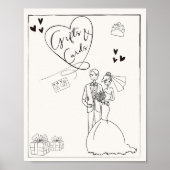 Zeichen für Hochzeitsgeschenke und Karten Poster (Vorne)