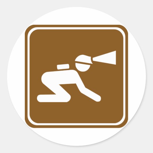 Zeichen für Höhlenwege Runder Aufkleber (Vorderseite)