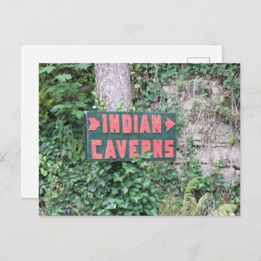 Zeichen für indische Höhlen Postkarte (Vorne/Hinten)