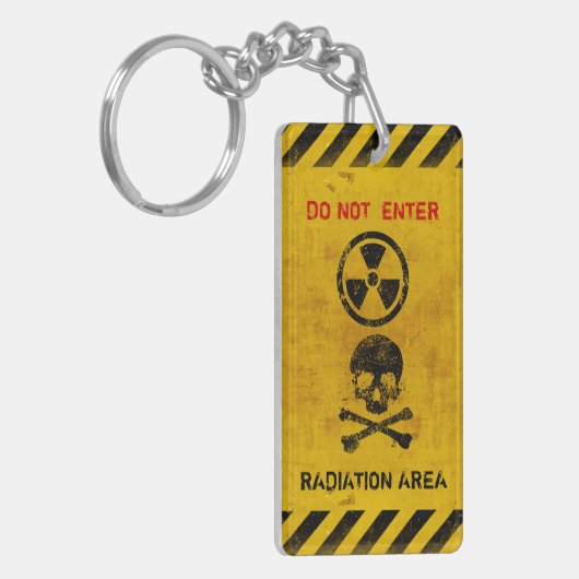 Zeichen für individuell anpassbare Strahlungsgefah Schlüsselanhänger (Vorderseite links)