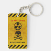 Zeichen für individuell anpassbare Strahlungsgefah Schlüsselanhänger (Rückseite)