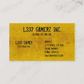 Zeichen für individuell anpassbare Strahlungsgefah Visitenkarte (Rückseite)