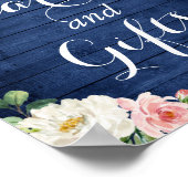 Zeichen für Karten und Geschenke | Rustikale blaue Poster (Ecke)