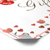 Zeichen für Kirsche und Herz Poster (Ecke)