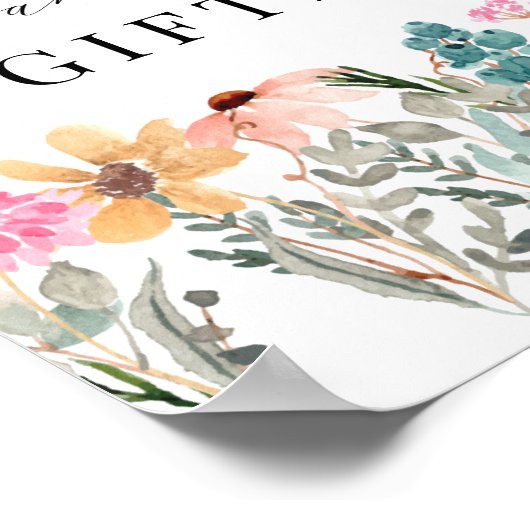 Zeichen für kleine Wildblumen Poster (Ecke)