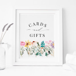 Zeichen für kleine Wildblumen Poster