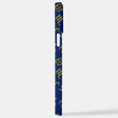 Zeichen für Krebs Zodiac+Astrologie Muster Gold+Bl iPhone Hülle (Rechte Seite)