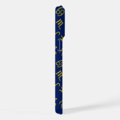 Zeichen für Krebs Zodiac+Astrologie Muster Gold+Bl iPhone Hülle (Rechte Seite)