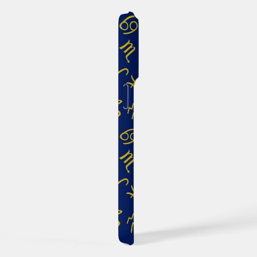 Zeichen für Krebs Zodiac+Astrologie Muster Gold+Bl iPhone Hülle (Rechte Seite)