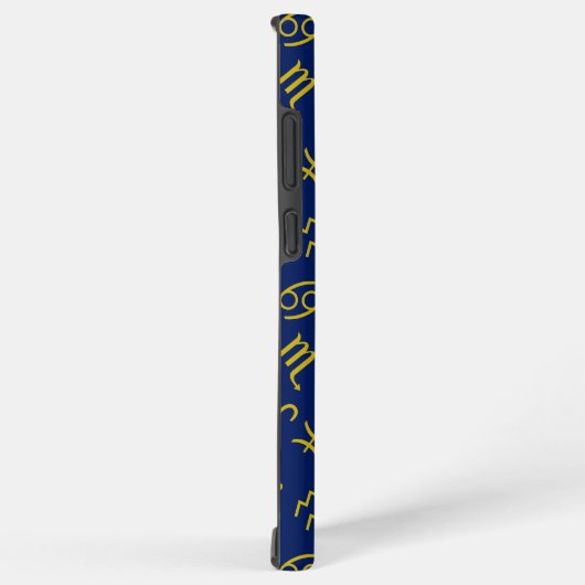 Zeichen für Krebs Zodiac+Astrologie Muster Gold+Bl Samsung Galaxy Hülle (Rechte Seite)