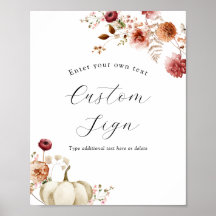 Zeichen für Kürbis und Burgundy-Floral