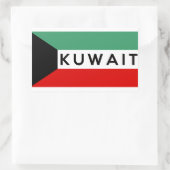 Zeichen für kuwait-Land Rechteckiger Aufkleber (Tasche)