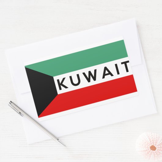 Zeichen für kuwait-Land Rechteckiger Aufkleber (Umschlag)