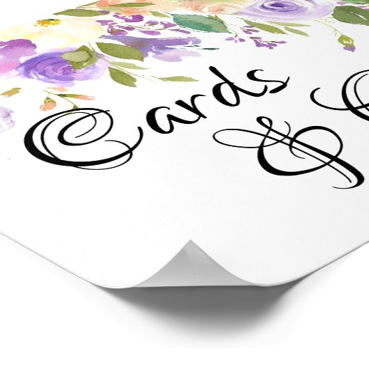 Zeichen für lila Blumengeschenke und Karten Poster (Ecke)