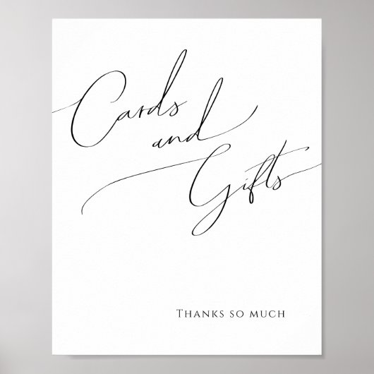 Zeichen für Minimalistische Skriptkarten und Gesch Poster (Vorne)