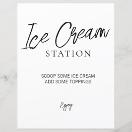 Zeichen für Minimalistisches Brautparty Eiscreme