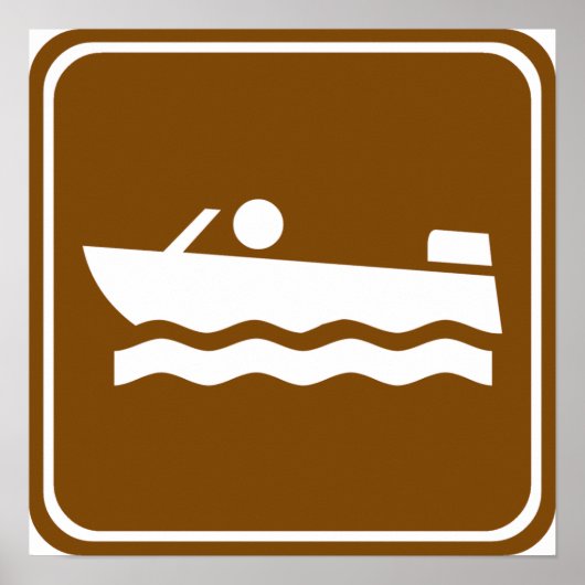 Zeichen für Motorbootfahren Poster (Vorne)