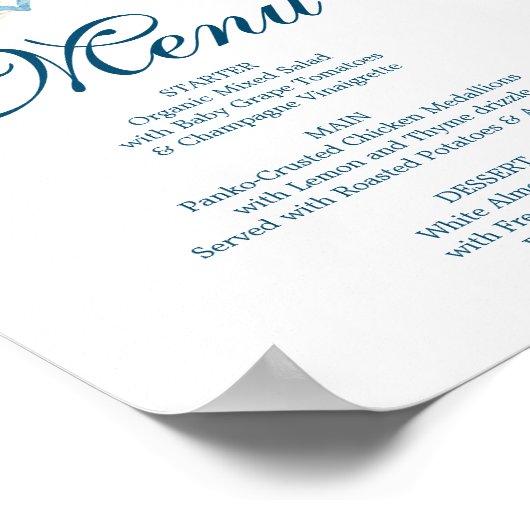 Zeichen für Nautische Marine oder Bar Menu Poster (Ecke)