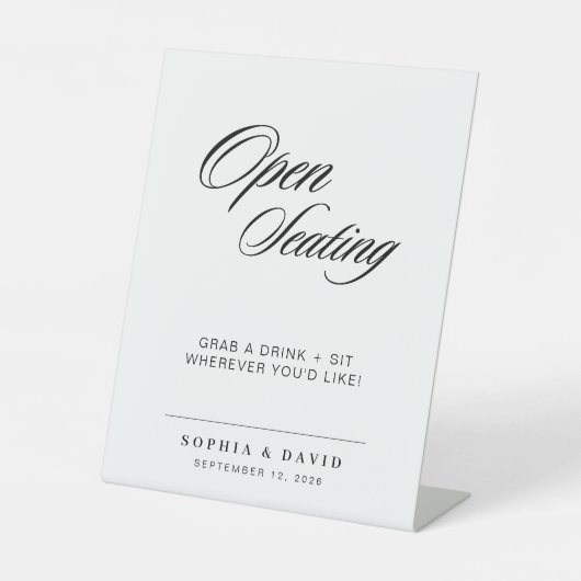 Zeichen für offene Sitze | Modernes Minimalistisch Sockelschild (Vorderseite)