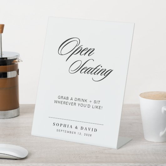Zeichen für offene Sitze | Modernes Minimalistisch Sockelschild (In SItu)