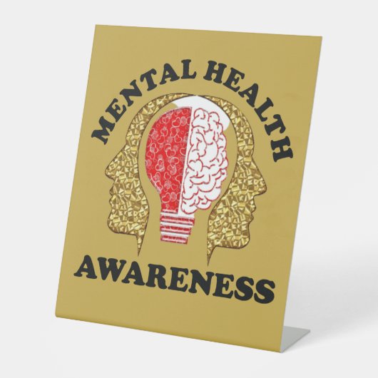 Zeichen für psychische Gesundheit Sockelschild (Vorderseite)